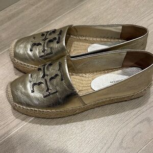 Tory Burch Metallic Gold Espadrilles